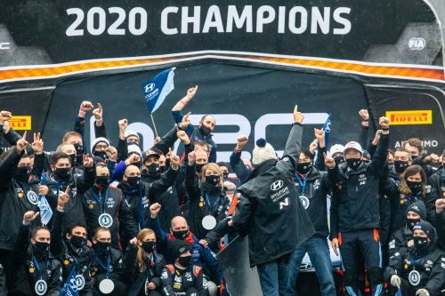 2020 FIA World Rally Championship
Round 07 Rally Monza 03-07 December 2020

Day 3, Atmosphere, Podium, Dani Sordo, Carlos Del Barrio, WRC Title,
President Scott Noh, Andrea Adamo, Craig Breen, Martin ...